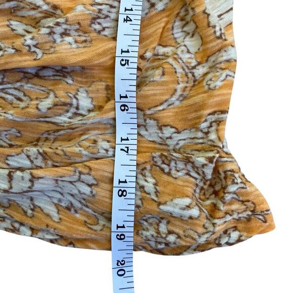 Free People Say The Word Cropped Top Blood Orange Combo Boho Rouched Hippie Sz L - Picture 12 of 16